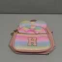 KKXIU Initial Bowknot Mini Backpacks for Girls Women, Small Cute Backpack Purse, Personalized Birthday Gifts for Toddler, Kids and Teen Girls(H, Rainbow)