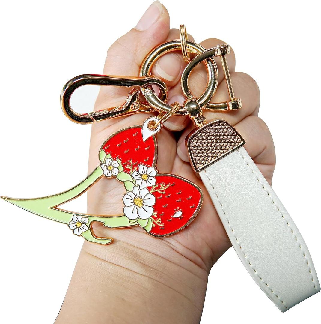Keychain Safety for Women Self Defense Strawberry Key Chain Accessories Set
