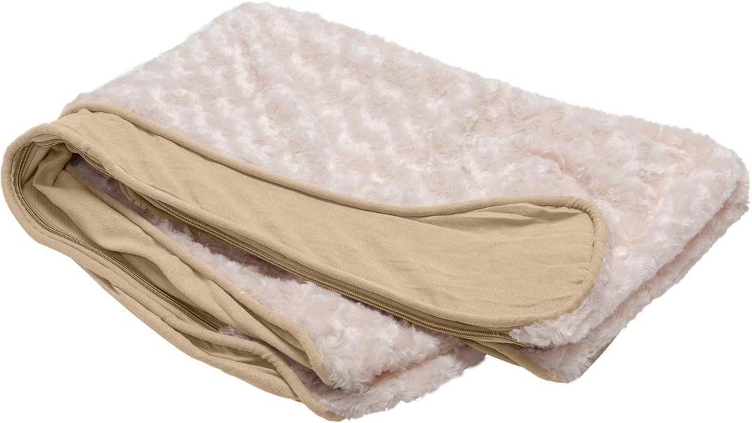 Furhaven Replacement Dog Bed Cover Ultra Plush Faux Fur & Suede Contour Luxe Lounger, Machine Washable - Cream, Jumbo (X-Large)