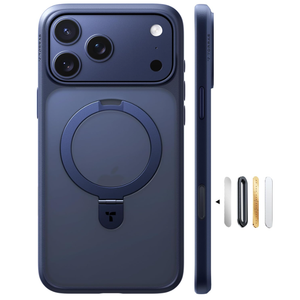 TORRAS Magnetic Ostand for iPhone 17 Pro Max Case, [Military Grade Drop Tested] [Compatible with MagSafe][Build-in Kickstand] Translucent Slim Soft Edge Anti-Fingerprint 6.9" 2026, Deep Blue