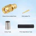 10-Pack SMA Male Crimp Connector Kit for RG8X, LMR240, KMR240, 4D-FB, CNT240, RG8 Mini Coax Cable – SMA Male RF Connector for Antennas, Signal Boosters, Wireless Communications, and GPS Systems