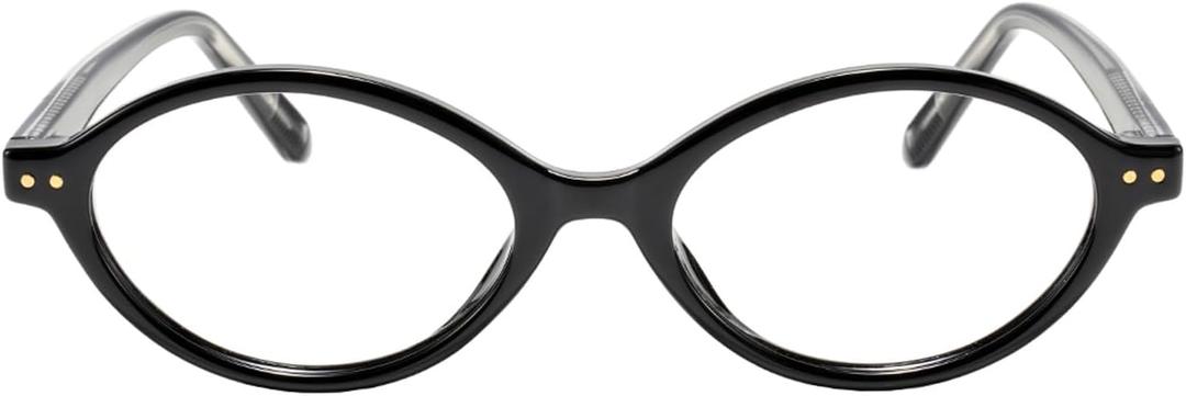 TIJN Olisa Blue Light Blocking Glasses for Women Men,Retro Oval Frame Bluelight Eyeglasses for Gaming/Computer/Screen (03. Jet Black)