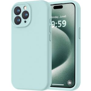 LOVE 3000 Designed for iPhone 15 Pro Max Case, Premium Silicone with [Soft Anti-Scratch Microfiber Lining] Shockproof Protective Phone Case for Men Women Girls 6.7", Mint