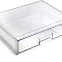 BINO | Stackable Storage Drawers, Shallow X-Large - Clear | THE CRATE COLLECTION | Storage Bins With Drawers Bathroom Organizers and Storage Organization and Storage Under Sink Organizer Vanity Home
