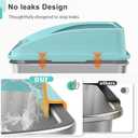 AIPERRO Stainless Steel Litter Box | XL Enclosed Cat Litter Boxs with Lid for Big Cats | High Sided, Anti-Urine Leakage | Non-Stick Bottom & Includes Litter Mat & Metal Scoop (Turquoise, X-Large)