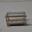 Glass Vintage Jewelry Box Keepsake storage Trinket Ring Display Box Home Decor Beveled Clear Glass Box Organizer (6.8x3.9x3.5) (Golden)