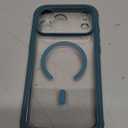 iPhone 17 Pro Max Case: Clear Magnetic Phone Cases with Screen Protector Compatible with Magsafe Slim Anti Yellowing Rugged Shockproof Protective Transparent Cell Phone Cover (B-Blue)