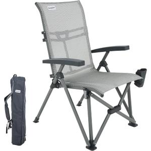 SUNNYFEEL High Back Reclining Camping Chair 500 lbs with 3-Position, Grey