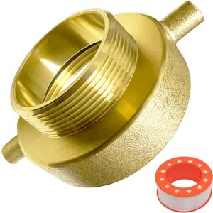 Fire Hydrant Hose Adapter,Fire Hose Adapter 2-1/2" NST/NH Female x 2" NPT Male, Brass Fire Hydrant Hose Adapter with Pin Lug Fit for Fire Hydrants, Hoses, Pipes
