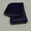 CaliTime Throw Pillow Covers Decorative 22 X 22 Inches Pack of 2 Cotton Thread Stitching Edges Solid Dyed Soft Chenille Cushion Cases for Couch Sofa Bed Living Room Farmhouse Navy Blue