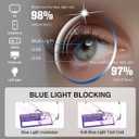 3 Pack Metal Bifocal Reading Glasses Blue Light Clear Top Spring Hinge Eyeglasses for Men Women, +2.50