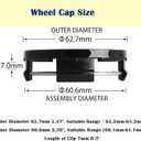 Car Wheel Center Cap Kit Outer 63mm 2.5 inches Inner 61mm 2.4 inches Fit for T-yo-ta Corolla Camry Highlander RAV4 Rim Hub Caps, Center Hub Caps Covers Wheel Caps, 4 PCS Black