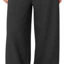 HeSaYep Women's Fleece Lined Sweatpants Winter Warm Wide Leg Sweat Pants Baggy Casual Pants with Pockets (Black)