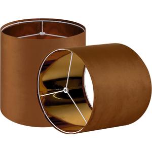 GO&SO Small Drum Lampshade Replacement,Burnt Orange Velvet Drum Lamp Shades Set of 2-10" Top x 10" Bottom x 10" High(Spider)- Modern Fabric Lampshade for Bedisde Lamps,Table Lamp -Assembly Require