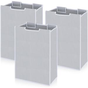 3 Pcs Large Laundry Sorter Replacement Bags, Hamper Cart Removable Replacement Laundry Storage Organizer Bag Hamper Liner for Dirty Clothing, Gray 15" x 8.7" x 22.4"