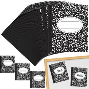 Tellegloww 36 Pcs 5.91 x 6.89 Inches Composition Magnetic Locker Name Tags | School Classroom Magnets Labels, Dry Erase Board, Whiteboard, Reusable