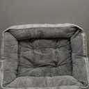 MIHIKK Rectangle Dog Beds for Small Medium Dogs & Cats, Orthopedic Sleeping Pet Bed for Couch with Durable Puppy Cuddler and Anti-Slip Bottom Machine Washable 25 * 21 Inch (Gray)