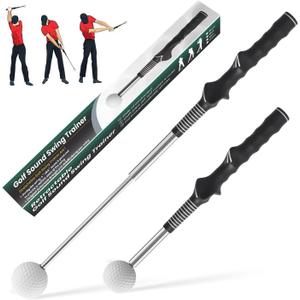 Retractable Golf Swing Training,Golf Training Aid,Golf Grip Trainer,Golf Accessories for Men,Right-Handed Strength & Tempo Training for Chipping Hitting (Black)