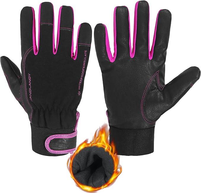 AIGEVTURE Cold Weather Thermal Fleece Winter Work Gloves - Insulated, M