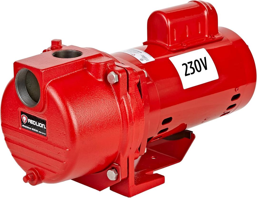 Red Lion RL-SPRK200 230 Volt, 2 HP, 76 GPM Cast Iron Sprinkler/ Irrigation Pump with Thermoplastic Impeller, Red, 97102001