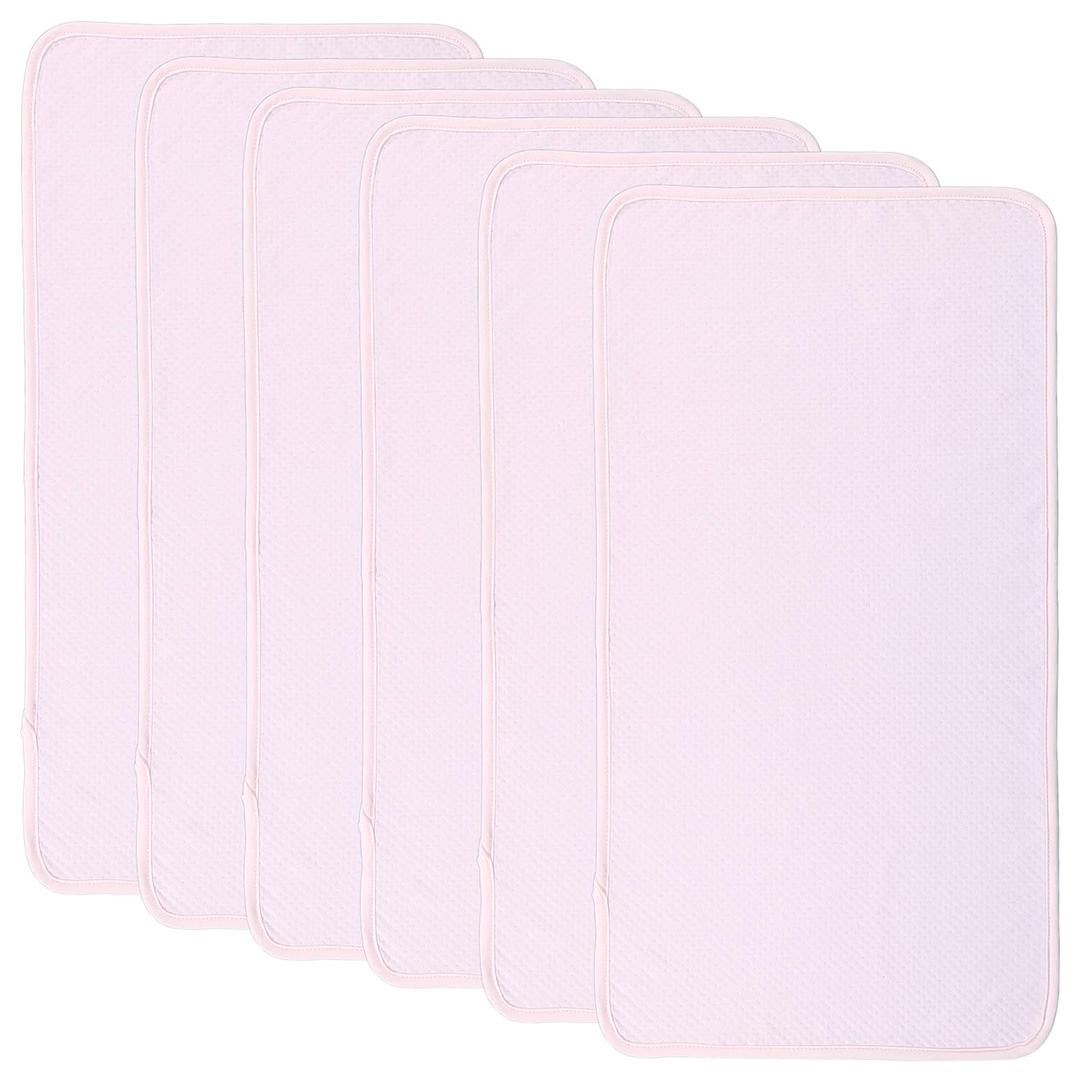 Belsden 6PK Extra Large Quilted Changing Pad Liners Waterproof, Cotton Ultra Soft Changing Table Cover Liners, 28 x 15" Washable Reusable Changing Mats Protector, 6 Pack Set, Pink