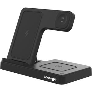 Presgo Wireless Charger for iPhone Charging Station - 3 in 1 Fast Charging for iPhone 16 15 14 13 12 Pro Max Plus, Charger Stand for Apple Watch Series & Air pods 4 3 2 Pro Series