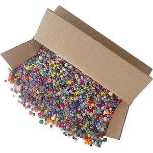 The Beadery Bonanza 5LB of Mixed Craft Beads, Sizes, Plastic, Round, Multicolor