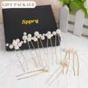 U Shaped Pearl Wedding Hair Pins for Bridal Women, Set of 9 (Gold)