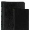 Samsill Vintage Leather Mini 3 Ring Zipper Binder, 1 Inch Round Ring Capacity (Holds 200 Sheets), 5.5 x 8.5 Inch Documents, Notebook Organizer, Planner, Black with Contrast Stitching