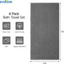 ecolook Bath Towels Set of 4,100% Cotton,27 x 55 Inches,Quick-Drying & Absorbent,Soft,Lightweight Towels for Bathroom,Shower,Spa, Gym & Hotel,Dark Gray