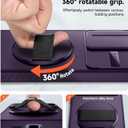 SURITCH for Samsung Galaxy S24 Case with 360° Rotatable Hand Strap Phone Grip & Invisible Kickstand & Slide Camera Cover, Rugged Shockproof Protective Cover for S24 -Dark Purple