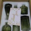 TBWIND 12pcs Green Glass Bud Vases Set, Small Vases for Flowers, Bud Vase for Centerpieces in Bulk, Mini Vintage Vase for Wedding Decorations, Office and Home Table Flower Dcor