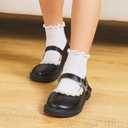 ANYANIME 6 Pairs Toddler Ruffle Socks for Girls Baby Grip Socks Non Slip Socks Cute Grippy Frilly (White)