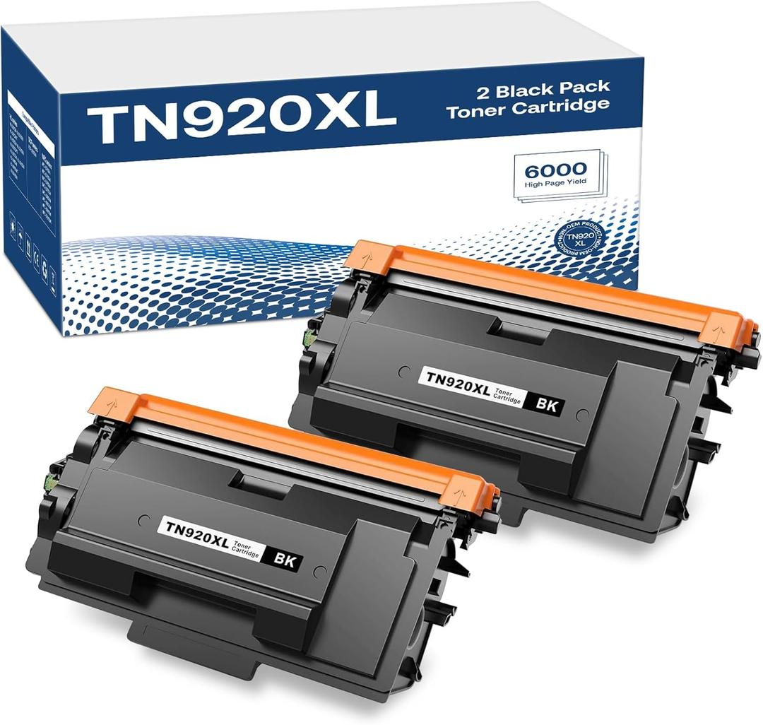 TN920XL Toner Cartridges Compatible for Brother TN920 TN920XL TN920XXL Toner Cartridges High Yield Work with HL-L6210DW HL-L5210DW HL-L6210DWT HL-L5210DWT MFC-L6810DW HL-L5210DN HL-L6310DW, 2-Black