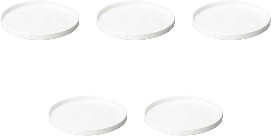 Set of 5 Shine White 8.3 inches (21.2 x 2 cm) Round Plates | Large Setomonohonpo