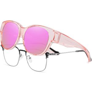 HAOLOTA Fit Over Glasses Sunglasses for Women Polarized, Trendy Cat Eye Sunglasses Wear Over Glasses, UV Protection