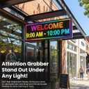Programmable LED Sign 40" x 14", Outdoor LED Sign for Business, Full Color RGB Scrolling Display with WiFi & USB Control, IP65 Waterproof Digital Advertising Sign for Storefront, Restaurant, Retail & Commercial Use, P10 40*14 INCH