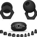 2 x Ear Plugs for Sleeping Noise Cancelling,Reusable Silicone Earplugs with Carrying Case,Ear Plugs for Noise Reduction for Sleep,Noise Sensitivity,Travel,Focus - 5 Pairs Ear Tips in S/M/L (1 Count (Pack of 2))