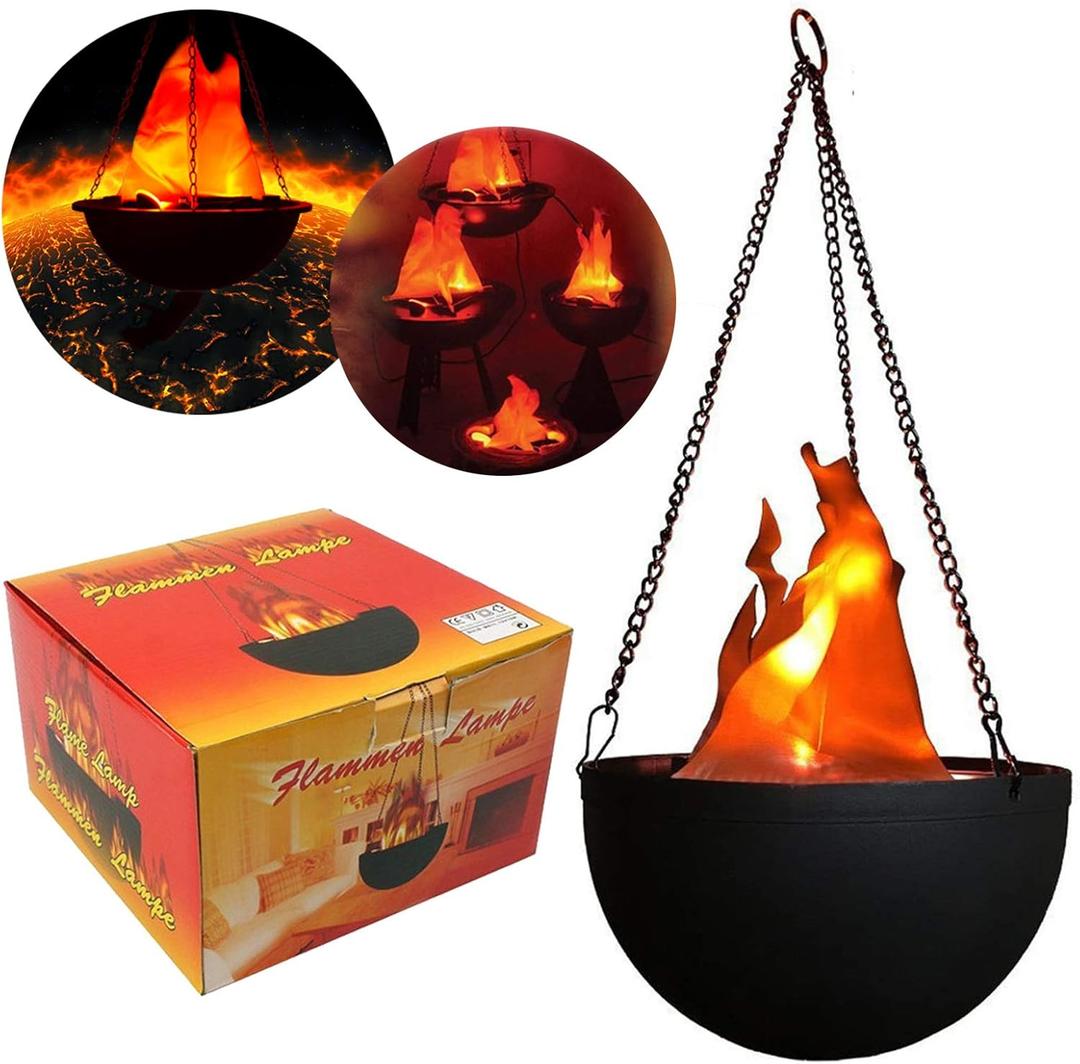 3D Fake Fire LED Light - Hanging Silk Flame Stage Effect Lamp for Halloween, Christmas, Festivals, Parties, Night Clubs