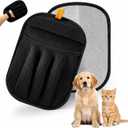 2 x Pet Hair Remover Glove for Dogs & Cats - Reusable Five Finger Electrostatic Grooming Brush for Removing Pet Fur from Carpet, Furniture, Clothes, Sofa & Car Seats – Easy Cleaning Hair Removal (1Black)