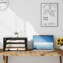 Marbrasse 3-Tier Wood Desk Organizer, Paper Letter Tray Organizer for Desk, Wooden Desktop File Organizer with Handle and Paper Sorter Mail Holder for Office School & Home Supplies Organization-Black