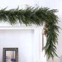 Norfolk Pine Garland - 9ft Artificial Christmas Garland Long Faux Greenery Garland for Holiday, Fireplace, Mantle, Window, Stairs, Indoor, Outdoor Decor