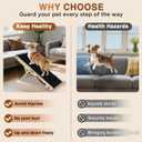 2026 Upgraded Dog Ramp for Couch - Foldable Small Dog Ramp for Bed - 4 Adjustable Height from 12" to 20" - Portable Pet Stairs with Non-Slip Pad - Pet Ramps Use for Low Bed Couch Steps Up to 60LBS