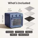 SMIRLY 6-in-1 Air Fryer Toaster Oven Combo, 27QT Convection Oven Countertop, 1800W Oven for Toast, Roast, Bake, Reheat, Broil, Warm, Fits up to a 4 lb Turkey, 12" Pizza, 6 Toast, Blue