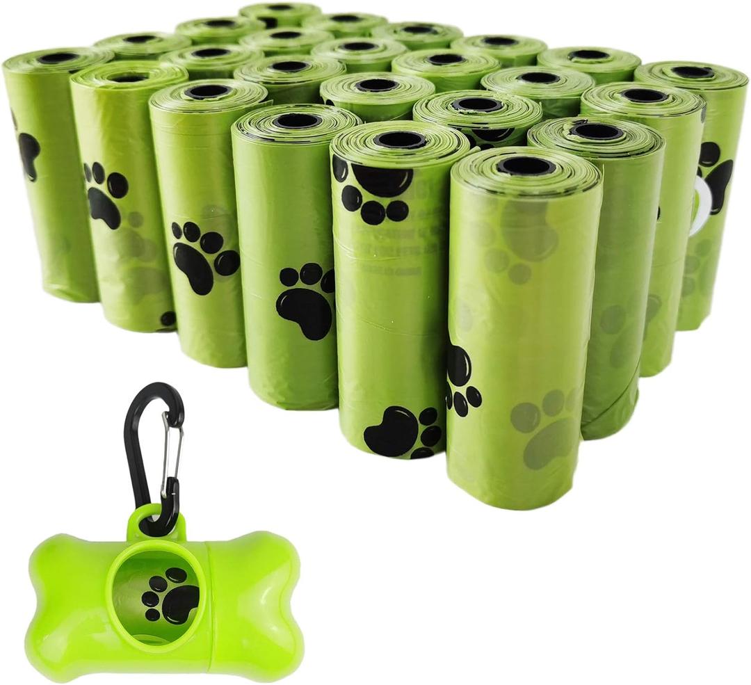 Dog Poop Bags Pet Waste Bag with Dispenser and Leash Clip Green 360 Bags 24 Rolls V24 (1 Count (Pack of 360))