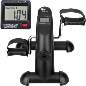 Mini Exercise Bike, Himalaya Under Desk Bike Pedal Exerciser Portable Foot Cycle Arm & Leg Peddler Machine with LCD Screen Displays