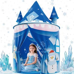 Skirfy Princess Play Tent, Frozen Toy for Girls, Ice Castle Kids Tent Indoor and Outdoor, Large Imaginative Playhouse for Toddler 3+,Christmas Birthday Thanksgiving Gift for Girls-64.2*41.3*41.3 inch