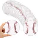 Tenceur 80 Pcs Baseball Cutouts 5.91 Inch, Sports Party Decorations DIY Paper Ball Cut Outs with Glue Points, Bulletin Board Poster Sport Theme Party Birthday Baby Shower Game Day Wall Decor Supplies