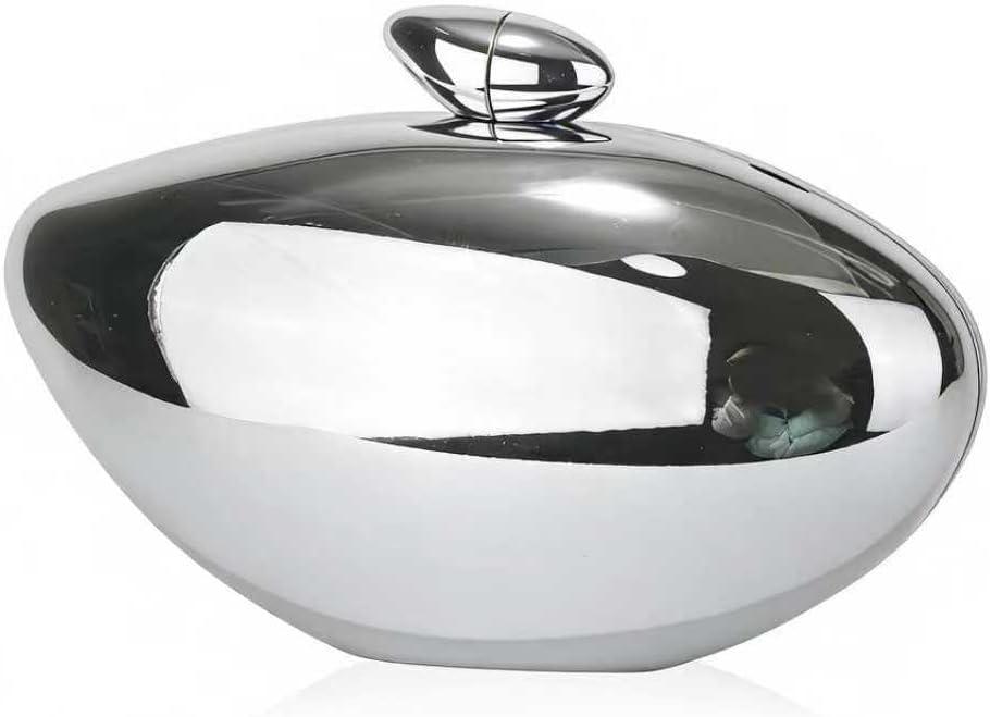 Evening Clutch Purses For Women Shell Shape Acrylic Clutch Trendy Metallic Handbags for Wedding Party Formal Prom (Silver)