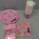 Sustainable Greetings Cat Birthday Party Supplies, Paper Plates, Napkins, Cups and Plastic Cutlery (Serves 24, 144 Pieces) - Cat Birthday Decorations - Kitten Party Decorations